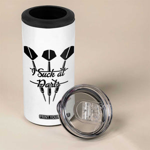 Funny I Suck At Darts 4 in 1 Can Cooler Tumbler Bar Game Lover Dartist Gift TS12 Print Your Wear