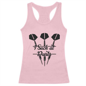 Funny I Suck At Darts Racerback Tank Top Bar Game Lover Dartist Gift TS12 Light Pink Print Your Wear