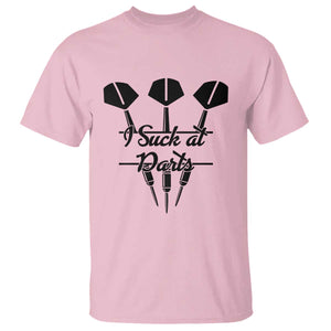 Funny I Suck At Darts T Shirt Bar Game Lover Dartist Gift TS12 Light Pink Print Your Wear
