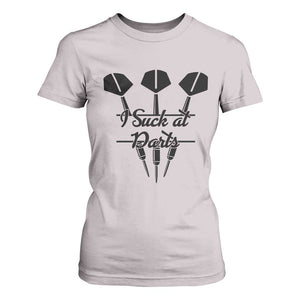 Funny I Suck At Darts T Shirt For Women Bar Game Lover Dartist Gift TS12 Ice Gray Print Your Wear