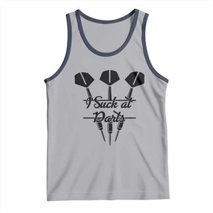 Funny I Suck At Darts Tank Top Bar Game Lover Dartist Gift TS12 Athletic Heather Navy Print Your Wear