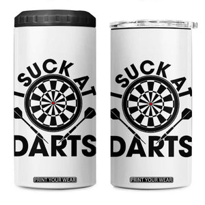 Funny I Suck At Darts 4 in 1 Can Cooler Tumbler Darts Lover Gift For Bad Players TS12 One Size: 16 oz White Print Your Wear