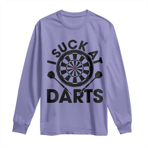 Funny I Suck At Darts Long Sleeve Shirt Darts Lover Gift For Bad Players TS12 Violet Print Your Wear