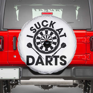 Funny I Suck At Darts Spare Tire Cover Darts Lover Gift For Bad Players TS12 White Print Your Wear