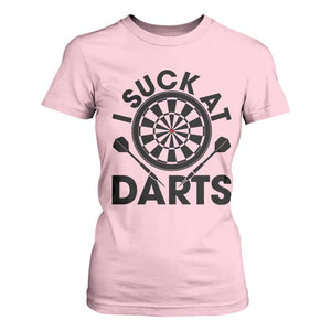 Funny I Suck At Darts T Shirt For Women Darts Lover Gift For Bad Players TS12 Light Pink Print Your Wear