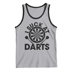 Funny I Suck At Darts Tank Top Darts Lover Gift For Bad Players TS12 Athletic Heather Black Print Your Wear