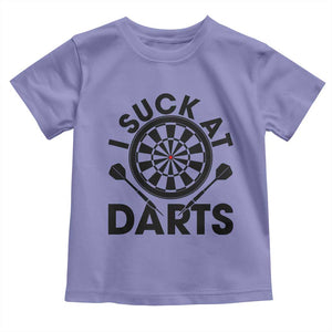 Funny I Suck At Darts Toddler T Shirt Darts Lover Gift For Bad Players TS12 Violet Print Your Wear