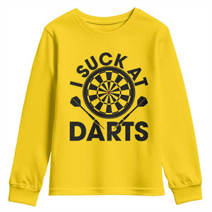 Funny I Suck At Darts Youth Sweatshirt Darts Lover Gift For Bad Players TS12 Daisy Print Your Wear