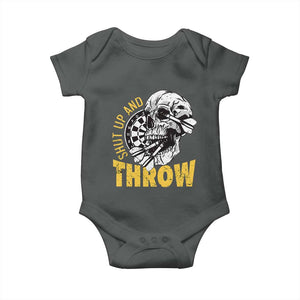 Funny Skeleton Darts Player Baby Onesie I Suck At Darts TS12 Dark Heather Print Your Wear