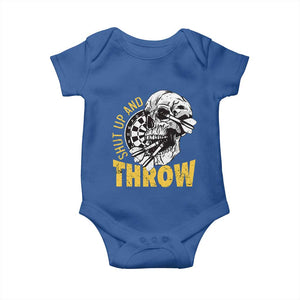 Funny Skeleton Darts Player Baby Onesie I Suck At Darts TS12 Royal Blue Print Your Wear