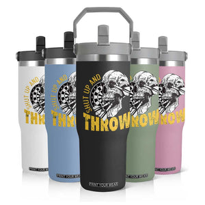 Funny Skeleton Darts Player Flip Straw Tumbler I Suck At Darts TS12 Print Your Wear
