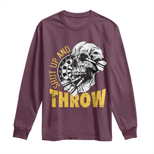 Funny Skeleton Darts Player Long Sleeve Shirt I Suck At Darts TS12 Maroon Print Your Wear