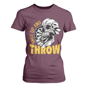 Funny Skeleton Darts Player T Shirt For Women I Suck At Darts TS12 Maroon Print Your Wear