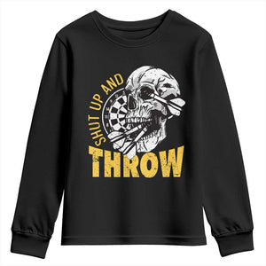 Funny Skeleton Darts Player Youth Sweatshirt I Suck At Darts TS12 Black Print Your Wear