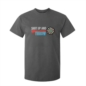Shut Up And Throw T Shirt For Kid Funny Darts Player Gift TS12 Dark Heather Print Your Wear