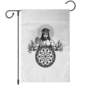 Funny Christian Dartist Gift Garden Flag Jesus Bullseye Shooter TS12 White Print Your Wear