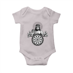 Funny Christian Dartist Gift Baby Onesie Jesus Bullseye Shooter TS12 Ice Gray Print Your Wear