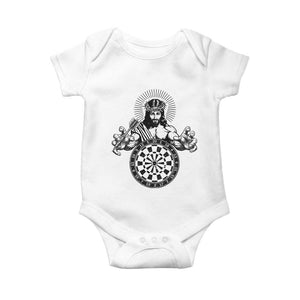Funny Christian Dartist Gift Baby Onesie Jesus Bullseye Shooter TS12 White Print Your Wear