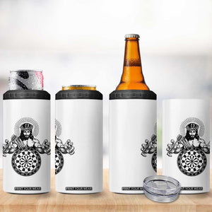 Funny Christian Dartist Gift 4 in 1 Can Cooler Tumbler Jesus Bullseye Shooter TS12 Print Your Wear