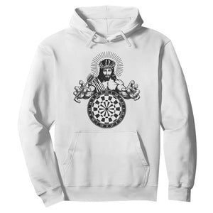 Funny Christian Dartist Gift Hoodie Jesus Bullseye Shooter TS12 White Print Your Wear