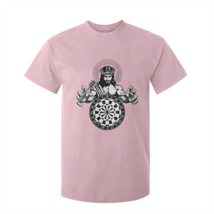 Funny Christian Dartist Gift T Shirt For Kid Jesus Bullseye Shooter TS12 Light Pink Print Your Wear
