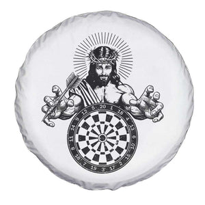Funny Christian Dartist Gift Spare Tire Cover Jesus Bullseye Shooter TS12 Print Your Wear