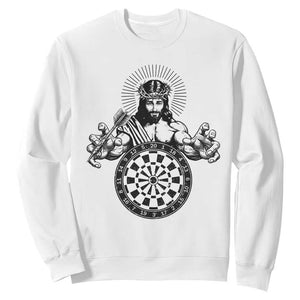 Funny Christian Dartist Gift Sweatshirt Jesus Bullseye Shooter TS12 White Print Your Wear