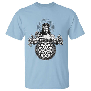 Funny Christian Dartist Gift T Shirt Jesus Bullseye Shooter TS12 Light Blue Print Your Wear