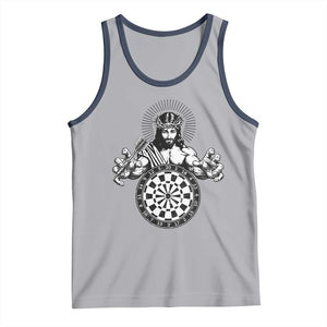 Funny Christian Dartist Gift Tank Top Jesus Bullseye Shooter TS12 Athletic Heather Navy Print Your Wear