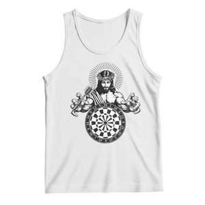 Funny Christian Dartist Gift Tank Top Jesus Bullseye Shooter TS12 White Print Your Wear