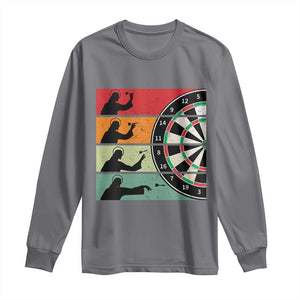Vintage Darts Player Christian Faith Gift Long Sleeve Shirt Jesus Bullseye Shooter TS12 Charcoal Print Your Wear
