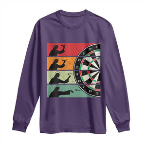 Vintage Darts Player Christian Faith Gift Long Sleeve Shirt Jesus Bullseye Shooter TS12 Purple Print Your Wear