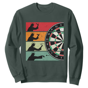 Vintage Darts Player Christian Faith Gift Sweatshirt Jesus Bullseye Shooter TS12 Dark Forest Green Print Your Wear