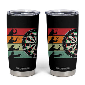 Vintage Darts Player Christian Faith Gift Tumbler Cup Jesus Bullseye Shooter TS12 Black Print Your Wear