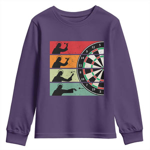 Vintage Darts Player Christian Faith Gift Youth Sweatshirt Jesus Bullseye Shooter TS12 Purple Print Your Wear