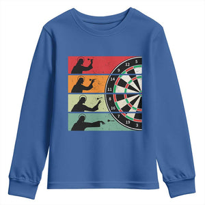 Vintage Darts Player Christian Faith Gift Youth Sweatshirt Jesus Bullseye Shooter TS12 Royal Blue Print Your Wear