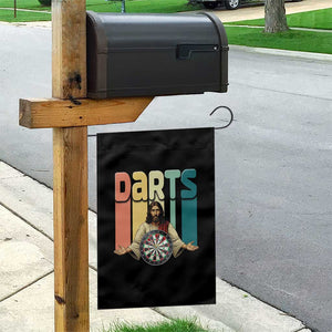 Funny Jesus Dart Player Sunset Retro Vintage Garden Flag Christian Dartist Gift TS12 Print Your Wear