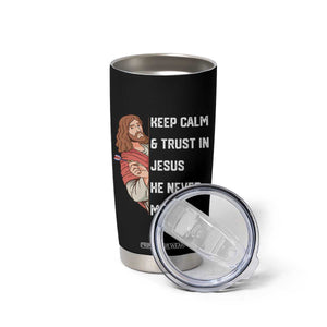 Funny Christian Faith Darts Player Gift Tumbler Cup Keep Calm And Trust In Jesus He Never Misses TS12 Print Your Wear