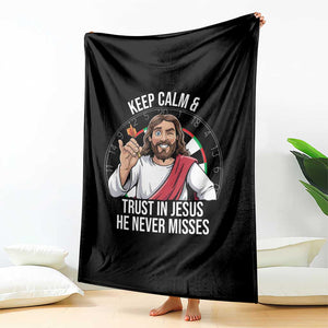 Keep Calm And Trust In Jesus Throw Blanket Christian Dartist Gift TS12 Print Your Wear