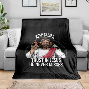 Keep Calm And Trust In Jesus Throw Blanket Christian Dartist Gift TS12 Print Your Wear