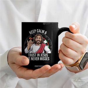 Keep Calm And Trust In Jesus Coffee Mug Christian Dartist Gift TS12 Print Your Wear