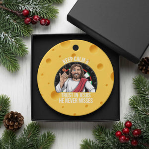 Keep Calm And Trust In Jesus Ceramic Ornament Christian Dartist Gift TS12 1pc Yellow Cheese Print Your Wear