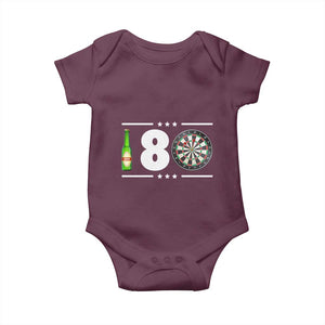Darts Master 180 And Beer Baby Onesie Funny Bullseye Shooter Gift TS12 Maroon Print Your Wear