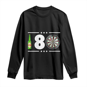 Darts Master 180 And Beer Long Sleeve Shirt Funny Bullseye Shooter Gift TS12 Black Print Your Wear