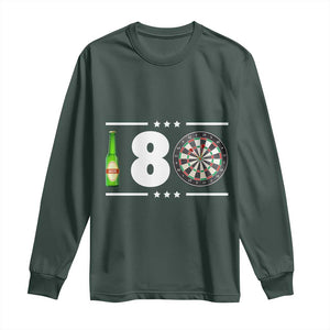 Darts Master 180 And Beer Long Sleeve Shirt Funny Bullseye Shooter Gift TS12 Dark Forest Green Print Your Wear