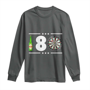 Darts Master 180 And Beer Long Sleeve Shirt Funny Bullseye Shooter Gift TS12 Dark Heather Print Your Wear
