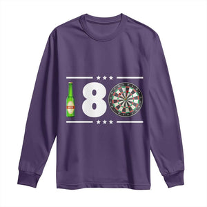 Darts Master 180 And Beer Long Sleeve Shirt Funny Bullseye Shooter Gift TS12 Purple Print Your Wear