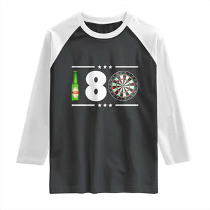 Darts Master 180 And Beer Raglan Shirt Funny Bullseye Shooter Gift TS12 Black White Print Your Wear