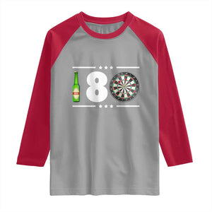 Darts Master 180 And Beer Raglan Shirt Funny Bullseye Shooter Gift TS12 Sport Gray Red Print Your Wear