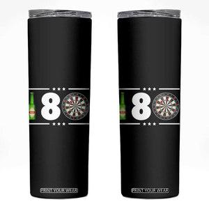 Darts Master 180 And Beer Skinny Tumbler Funny Bullseye Shooter Gift TS12 Black Print Your Wear